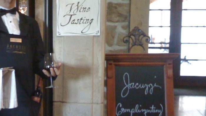 Complimentary wine tasting di Napa Valley California