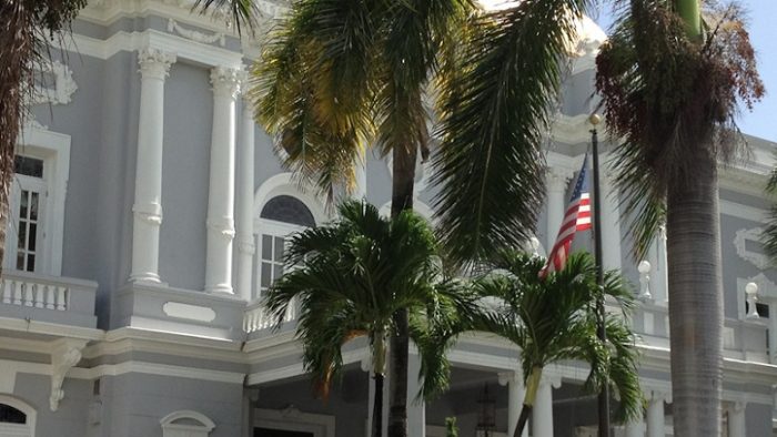 Detil arsitektur Colonial Old Town San Juan Puerto Rico