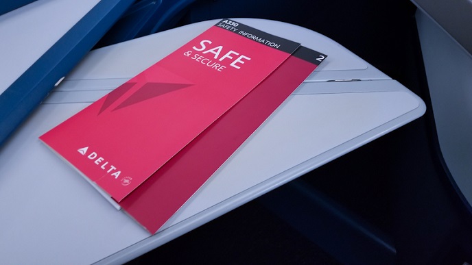 Airbus 330 Safe & Secure flight safety instruction card