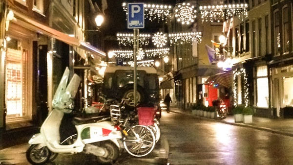Vespa on the street in Amsterdam