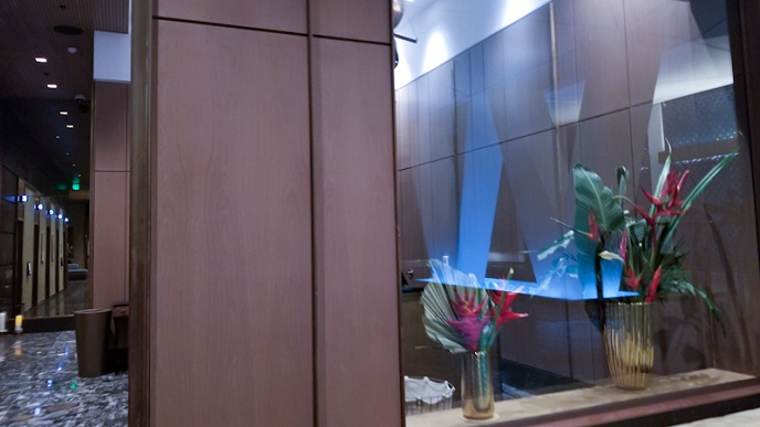 Concierge counter with floral decorations